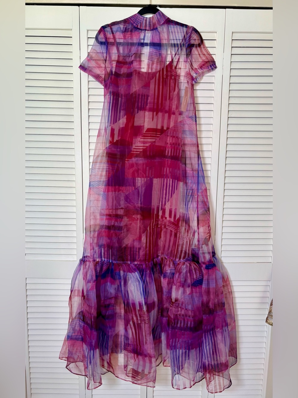 NWT CAARA Melody Watercolor Organza Dress Few Moda Size Small - Picture 6 of 9